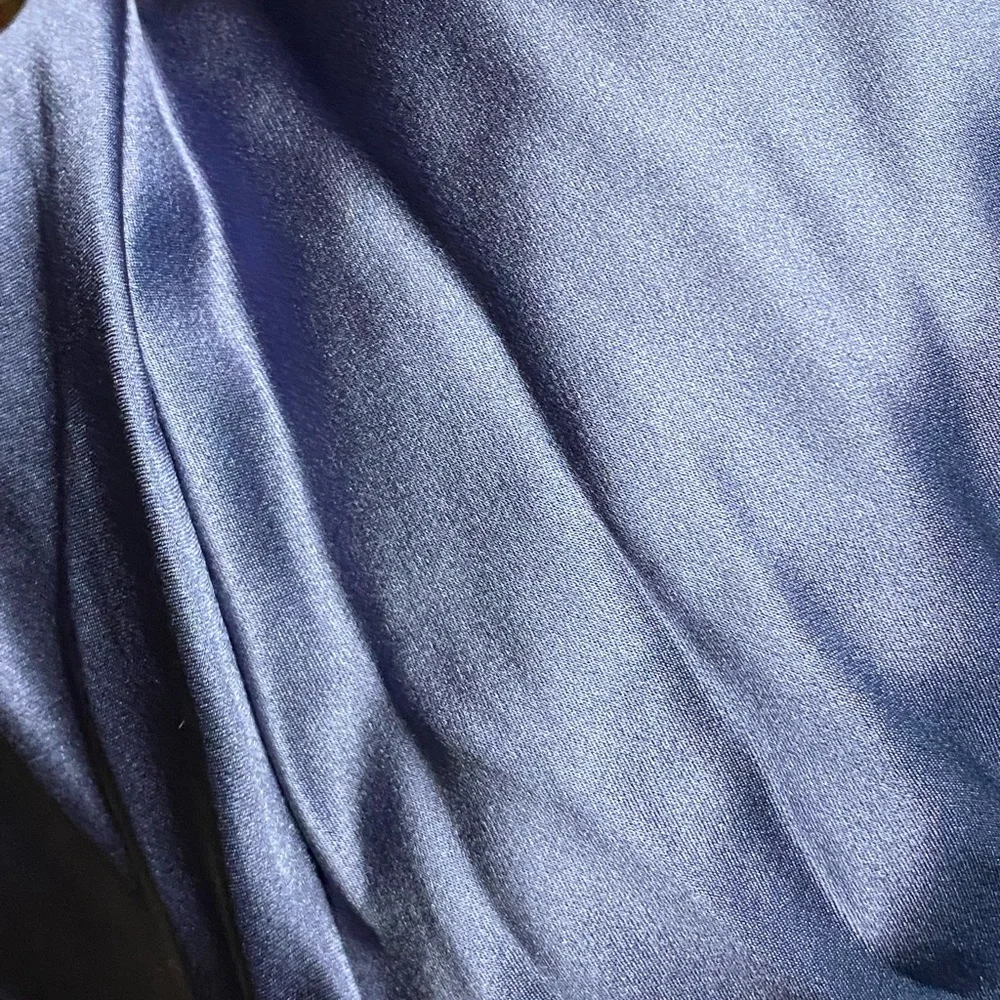 Vintage Y2K 100% Silk Blue Slip Dress Cowl Neck Silk Dress Backless Dress Prom - Picture 15 of 15